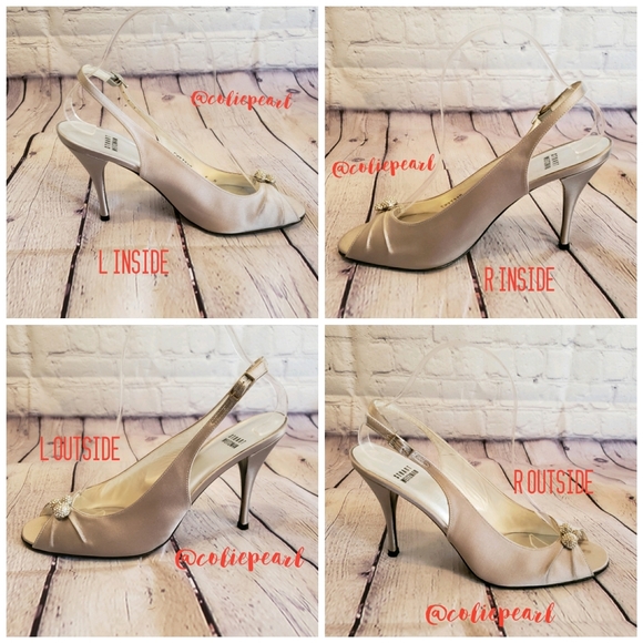 Stuart Weitzman Silver Satin Heels - Picture 3 of 9